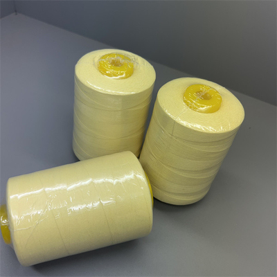 उच्च शक्ति के साथ 60TEX Ne30/3 पैरा Aramid सिलाई धागा कच्चा पीला